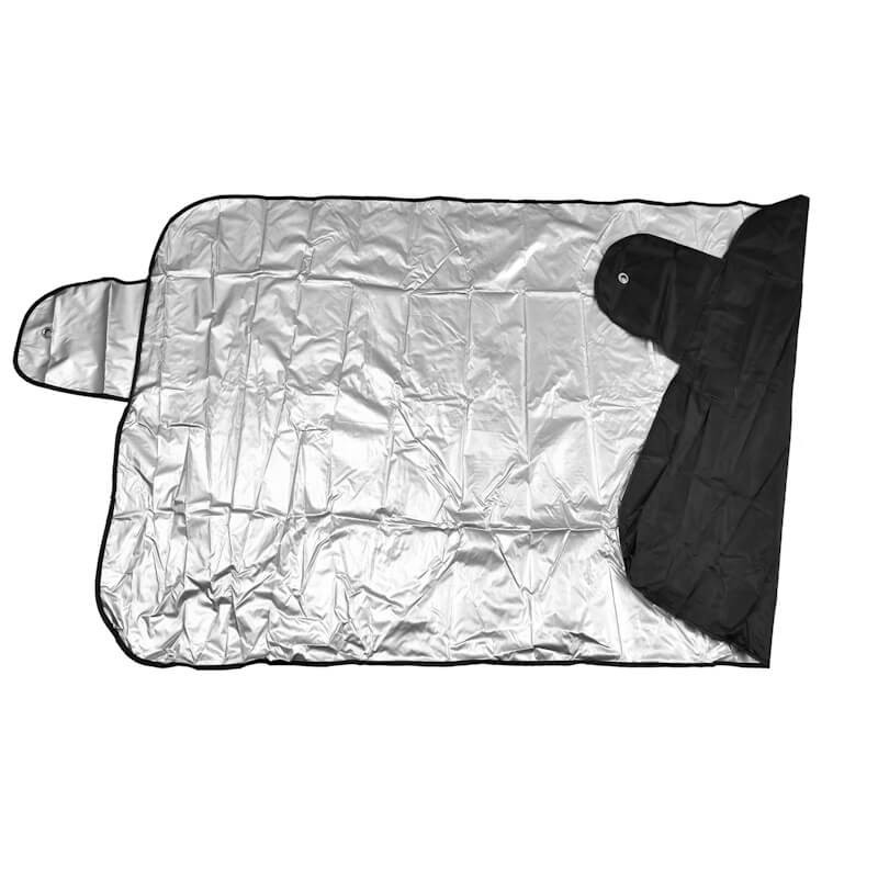 Folie Parasolar Parbriz cu Doua Fete Negru-Argintiu Iarna-Vara